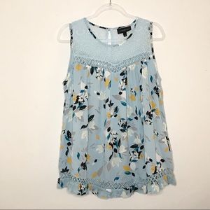 Lane Bryant Sleeveless Lace Floral Top Size 14